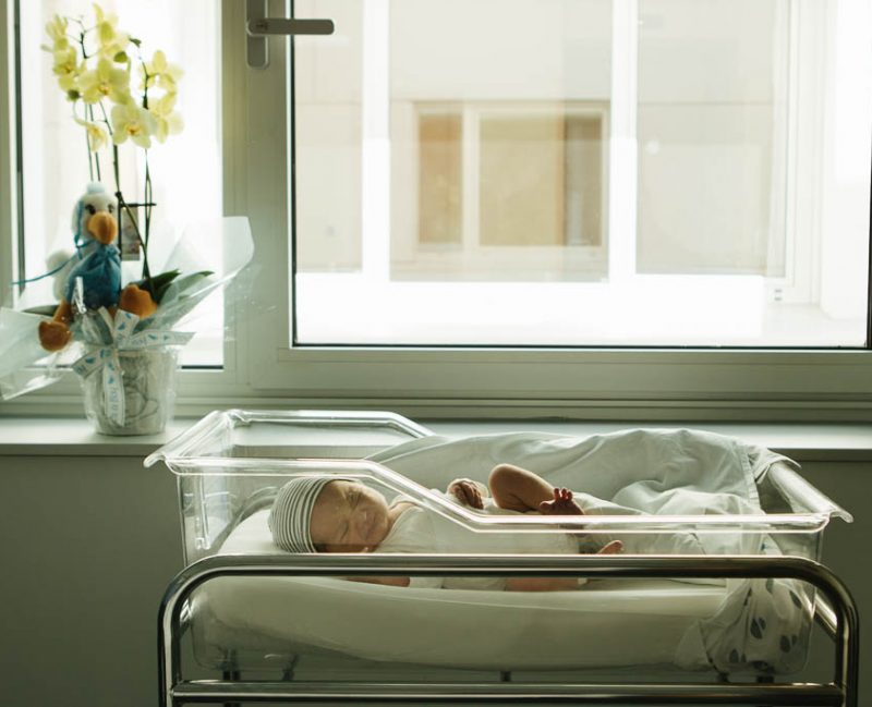Sesión de fotos de recién nacido en un Hospital de La Coruña